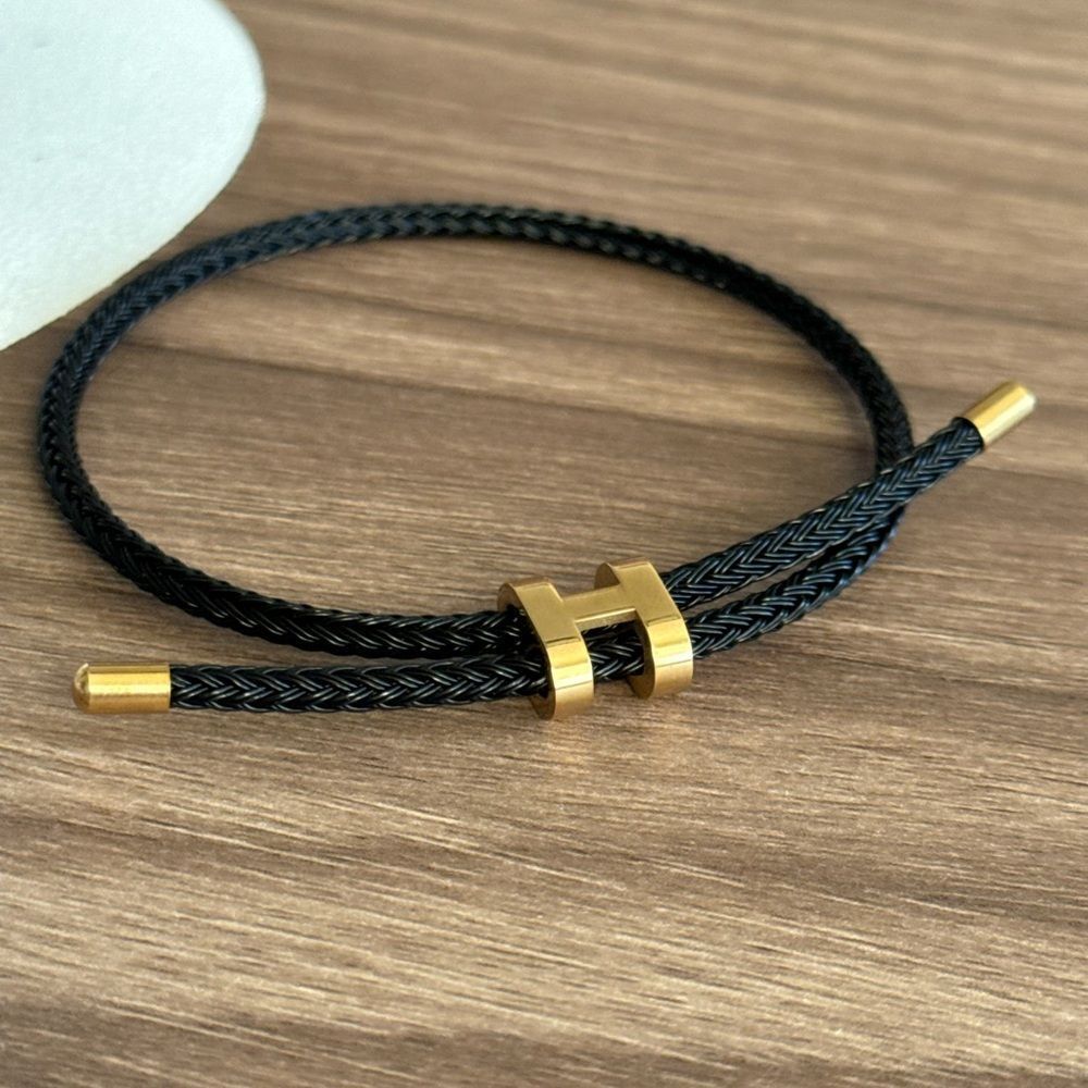 Black rope bracelet Q710 - Picture 4 of 5